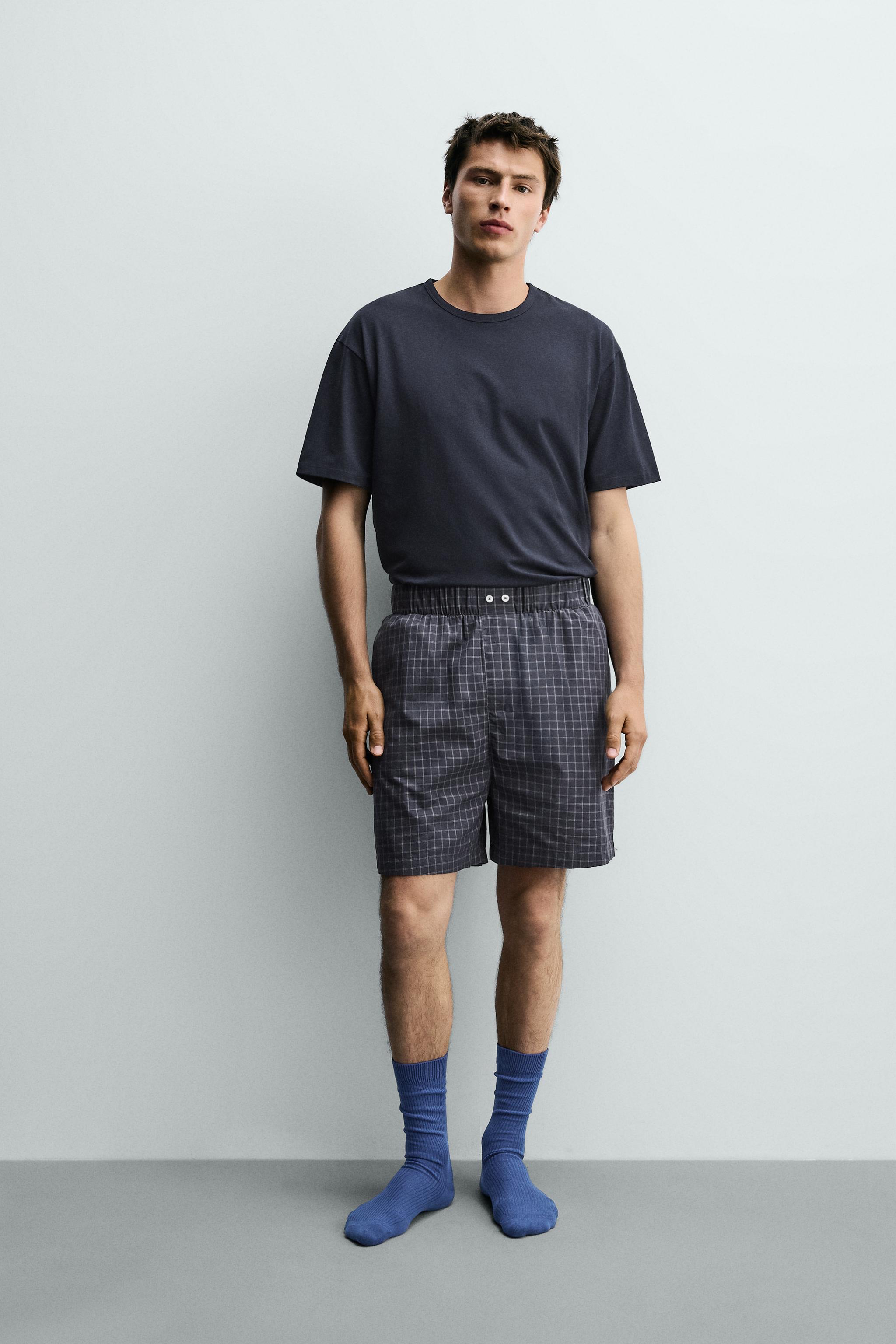 ENSEMBLE PYJAMA BERMUDA À CARREAUX
